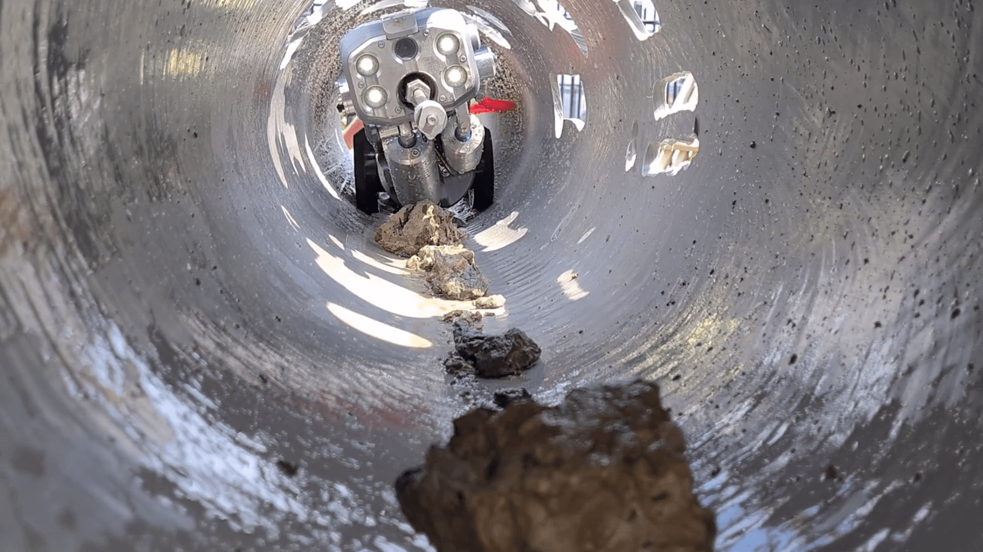 Sewer Robotics pressure testing concrete sample