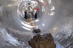 Sewer Robotics pressure testing concrete sample